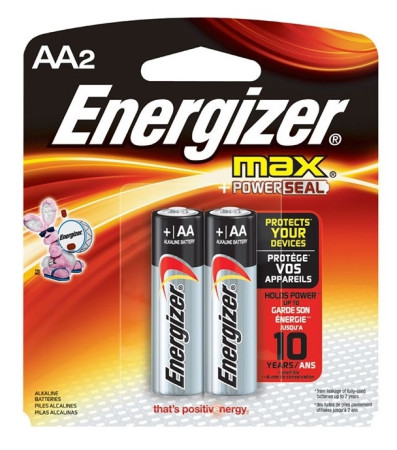 Eveready® Energizer® "AA" Batteries, 2/Pack