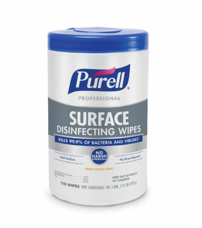 Purell® Professional Surface Disinfecting Wipes, 110/Can