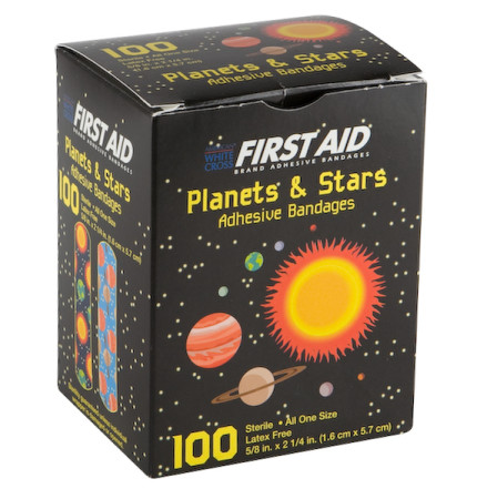Planet & Stars Plastic Bandage Strips, 5/8" x 2-1/4", 100/Bx