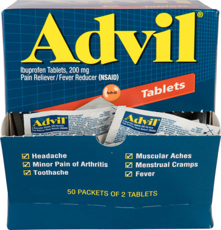 Advil® Tablets 200 mg, 50 Packs of 2 Per Box