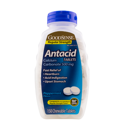 GoodSense® Antacid Tablets, Peppermint, 150/Bottle