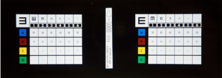 Optec® Slide Far Acuity and Plus Lens Test "E"