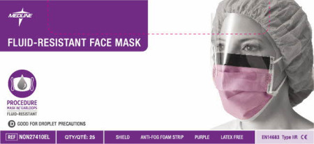 Fluid Resistant Face Mask with Ear Loops