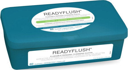 Ready Flush™ Scented Flushable Wet Wipes, 60/Tub