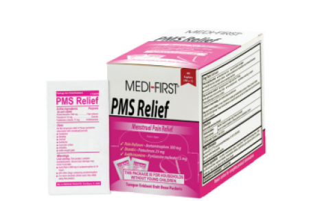 PMS Relief Caplets, 80 per box, 40 packs of 2