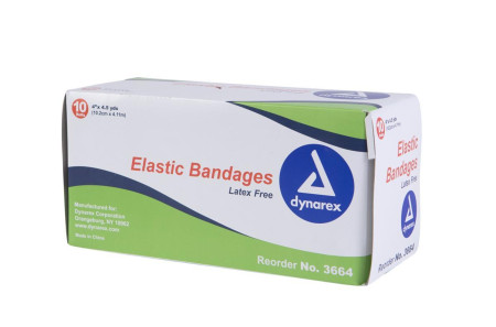 4" x 5 Yds Economy Elastic Bandages with Clips, 10/Pack