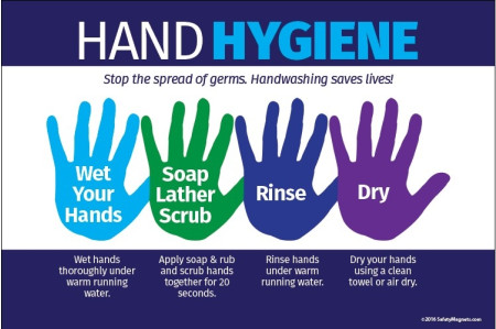 Hand Hygiene Poster, 18" X 22", Laminated