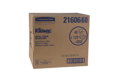 Kleenex® 2-Ply Facial Tissues, 125/Box, Case of 48 Boxes