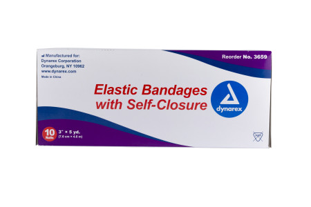 3" x 5 Yds Economy Elastic Bandage with Self Closure, 10/Box
