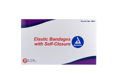 6" x 5 Yds Economy Elastic Bandage with Self Closure, 10/Box