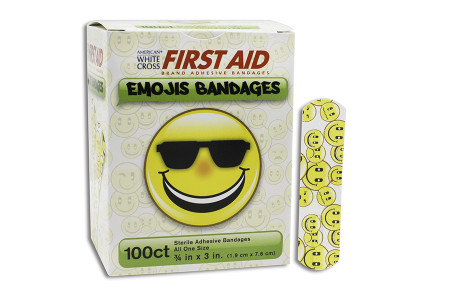 Emoji Bandages, 3/4" x 3", 100/Box