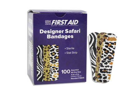 Safari Bandages, 3/4" x  3", 100/Box