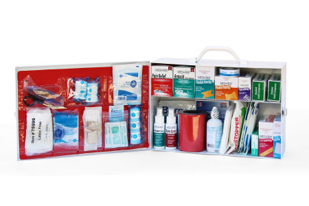 Complete 2-Shelf Metal First Aid Kit
