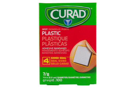 7/8" Curad Plastic Spot Bandages, 100/Box