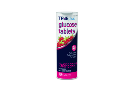 TRUEplus Glucose Tablets, Raspberry 10 ct.