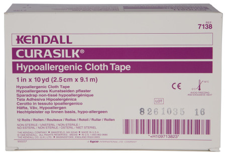 Kendall 1" x 10 Yds Curasilk Tape, 12/Box