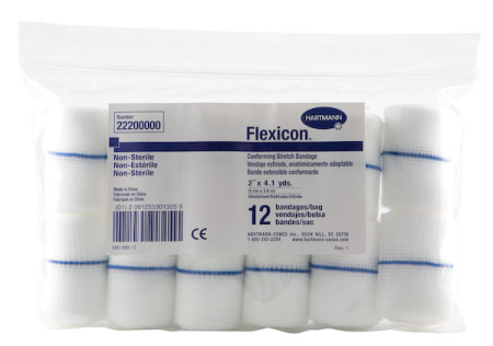 Flexicon Non-Sterile 2" x 4.1 Yds Elastic Gauze, 12/Bag