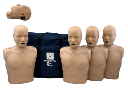 Prestan® Pro+ Adult Manikin, 4/Pack, Medium Skin