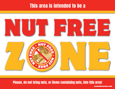 Nut Free Zone Sign