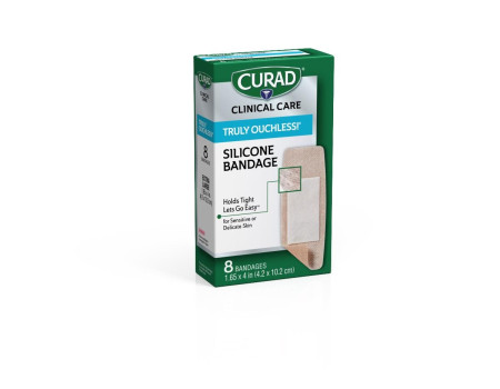 Curad Truly Ouchless 1.625" x 4" Bandages, 8/Box