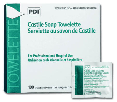 PDI® Castile Soap Towelettes, 100/Box