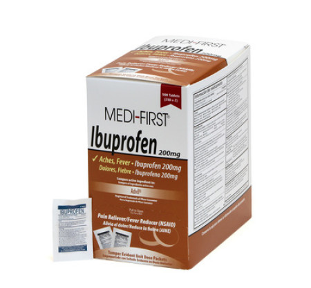 Ibuprofen Tablets, 200 mg, 250 Packs of 2 Per Box