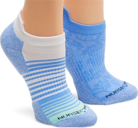 Nurse Mates® Compression Anklet Socks, Denim/Floral