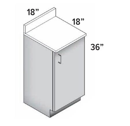 [$] Clinic Base Cabinet 1 Door w/Adjustable Shelf