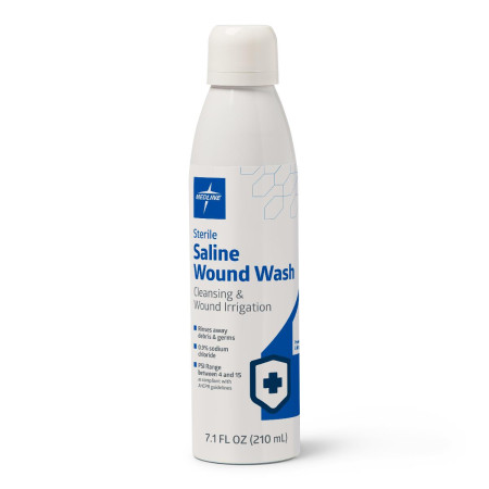 Medline Sterile Saline Wound Wash, 7.1 Oz