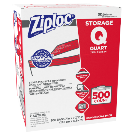 Ziploc® Quart Storage Bags, 500/Case