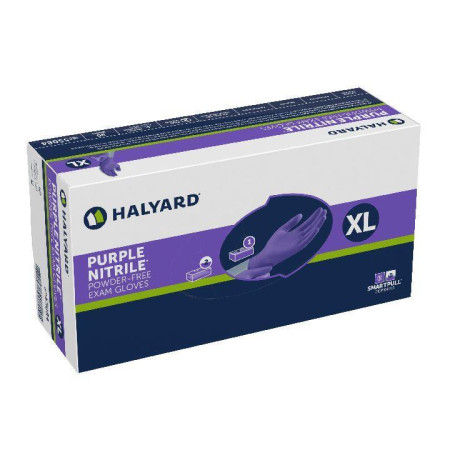 Halyard Purple Nitrile Powder-Free Gloves, X-Large, 90/Bx
