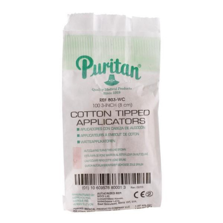 Puritan 3" Cotton Tipped Applicators (100/Bag)