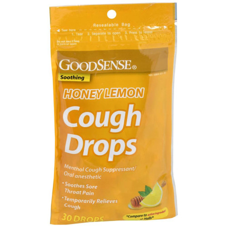 Economy Cough Drops, Honey Lemon, 30 per Bag
