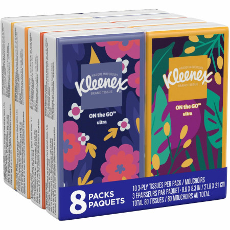 Kleenex® Pocket Packs, 10/Pack, 8 Packs/Box