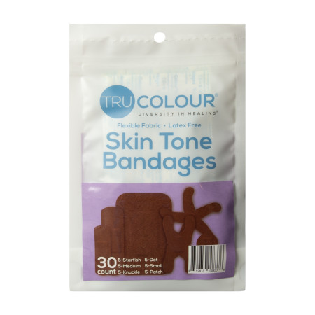 Tru-Colour® Assorted Bandages, Dark Brown-Black, 30/pack