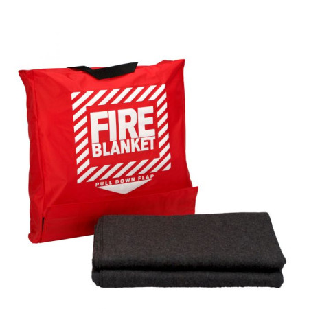 Wool Fire Blanket in Hanging Pouch, 62" x 80"