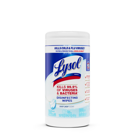 Lysol® Disinfecting Wipes, 80/Can, Crisp Linen