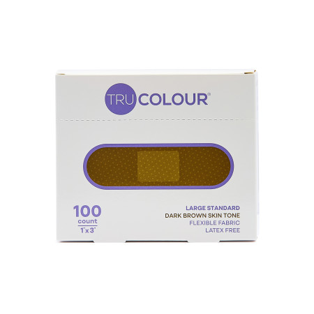 Tru-Colour® Flexible Fabric Bandages, 1" x 3" Dark, 100/Box