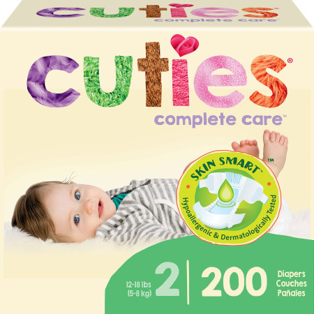 Cuties® Baby Diapers, Size 2, 200/case