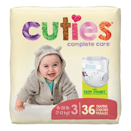 Cuties® Complete Care™ Baby Diapers, Size 3, 36 per pack