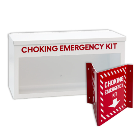 Choking Emergency Kit Cabinet with Locator Sign