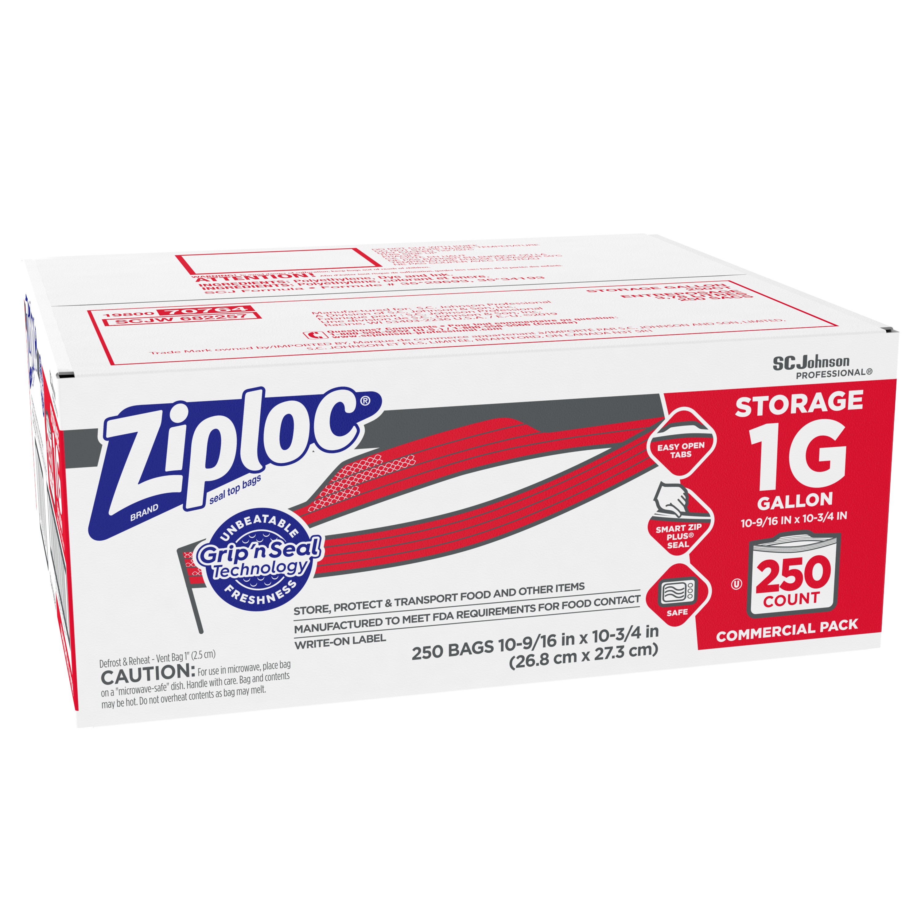 Ziploc Gallon Storage Bags, 250 Count