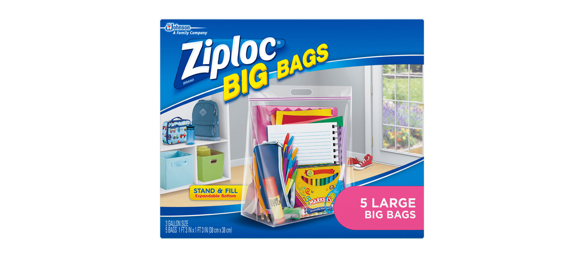 MacGill Discontinued Ziploc Big Bags Double Zipper Bags Lg 5 Bx