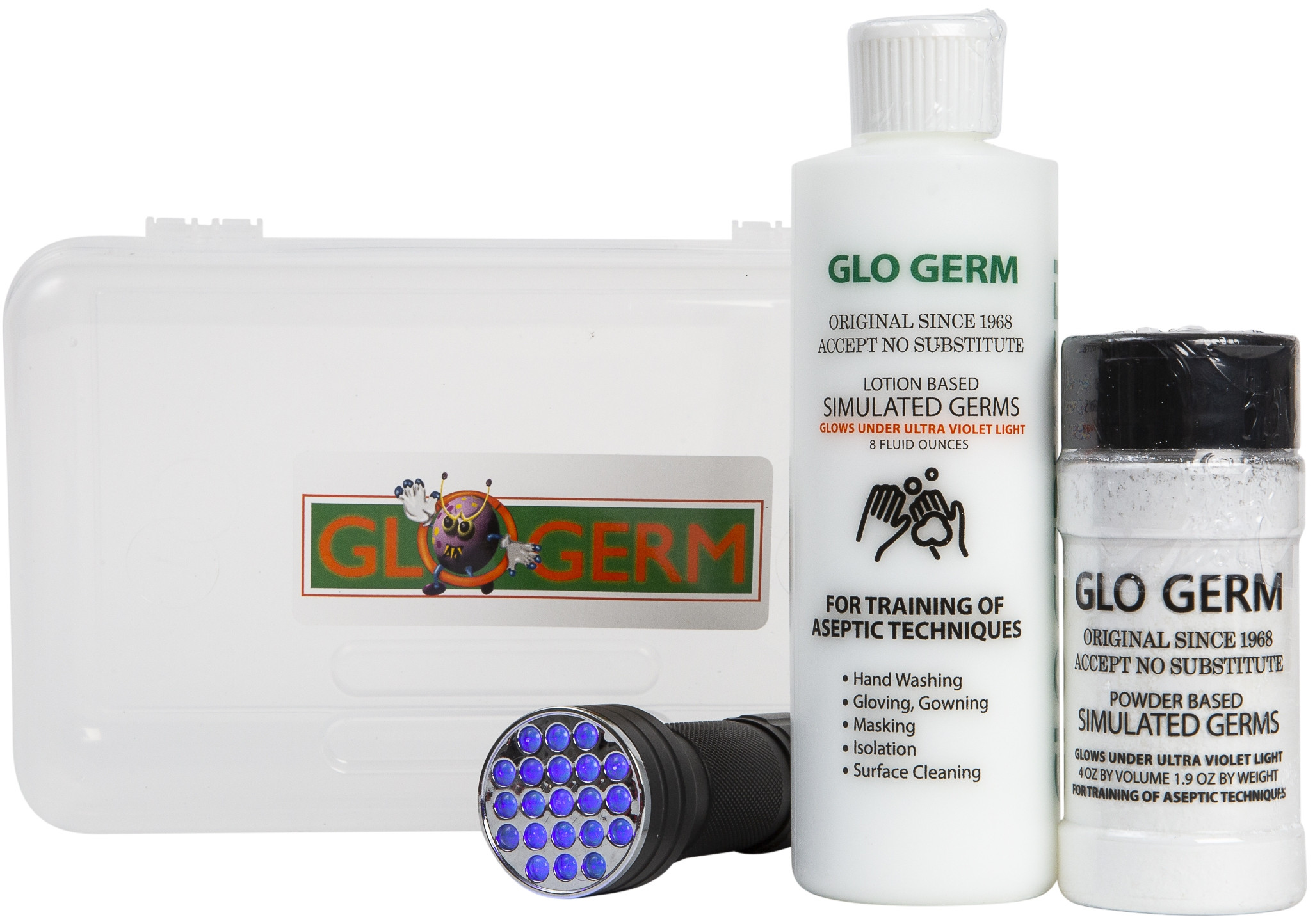 Glo Germ Classroom Kit w/Gel UV Flashlight Charts & Xtras Great for Students!