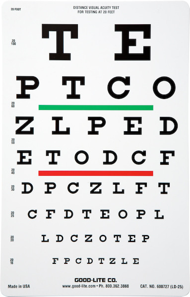 Optec 1000 Vision Tester Chart