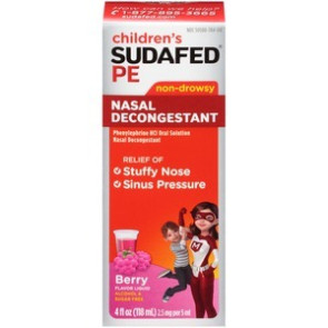 Children's Sudafed PE Nasal Decongestant Liquid, 4 Oz.