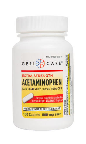Extra-Strength Acetaminophen Tablets, 100/Bottle