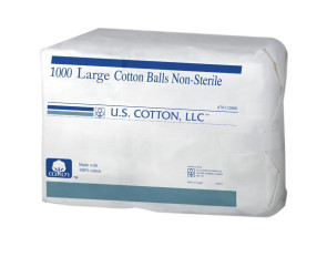 U.S. Cotton Large Non-Sterile Cotton Balls, 1000/Bag