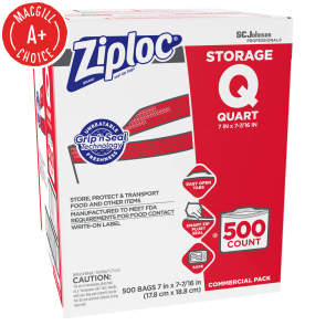 Ziploc® Quart Storage Bags, 500/Case
