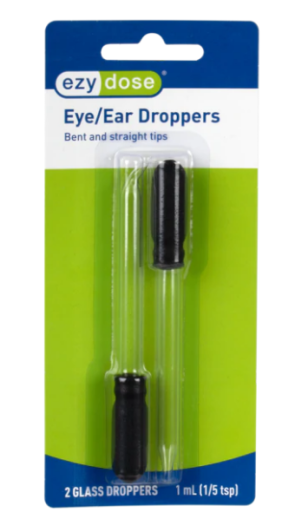 Glass Medication Droppers, 2-Pack (One Bent, One Straight)
